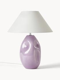 Stolní lampa z opálového skla Xilia, Fialová, bílá, Ø 40 cm, V 18 cm