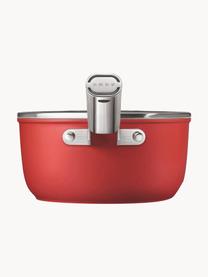 Rondel z powłoką zapobiegającą przywieraniu z pokrywką 50's Style, Korpus: aluminium kute na zimno, Czerwony, Ø 20 cm x W 18 cm, 2,7 l