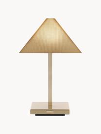 Stmievateľná stolová LED lampa Mini Logo, Svetlobéžová, odtiene zlatej, Š 15 x V 24 cm