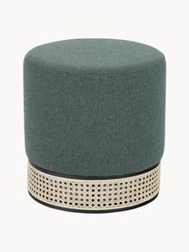 Pouf rond Mara, Vert foncé, Ø 37 x haut. 39 cm