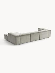 Modulares Ecksofa Lennon aus Cord, Bezug: Cord (92 % Polyester, 8 %, Gestell: Massives Kiefernholz, Spe, Füße: Kunststoff Dieses Produkt, Cord Grau, B 327 x T 180 cm, Eckteil links