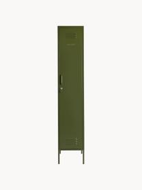 Armadietto piccolo The Skinny, Acciaio verniciato a polvere, Verde scuro, Larg. 35 x Alt. 183 cm