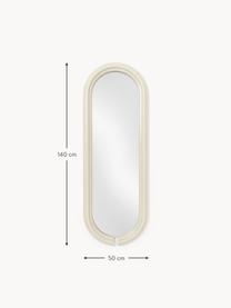 Ovaler Ganzkörperspiegel Mael, Spiegelfläche: Spiegelglas Dieses Produk, Off White, B 50 x H 140 cm