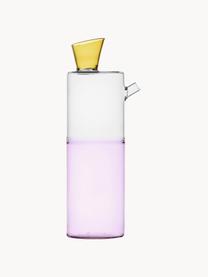 Ručně vyrobená karafa na vodu Travasi, 1 l, Borosilikátové sklo, Světle růžová, transparentní, světle žlutá, 1 l