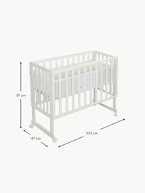 Cuna para bebé regulable con ruedas Sternenzauber, 45 x 90 cm, Funda: tejido Jacquard, Ruedas: plástico, Blanco, An 45 x L 90 cm