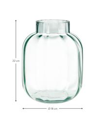 Glas-Vase Betty in Hellgrün, Glas, Hellgrün, transparent, Ø 18 x H 22 cm