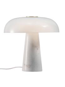 Tischlampe Glossy mit Marmorfuß, Lampenschirm: Opalglas, Lampenfuß: Marmor, Weiß, Ø 32 x H 32 cm