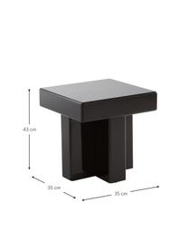 Table d'appoint Crozz, MDF (panneau en fibres de bois à densité moyenne), laqué, Noir, larg. 35 x haut. 43 cm