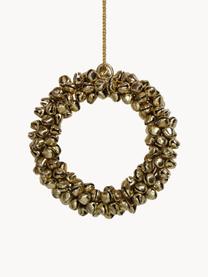 Adorno navideño con cascabeles Wreath, Metal recubierto, Dorado, Ø 9 cm