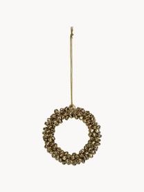 Adorno navideño con cascabeles Wreath, Metal recubierto, Dorado, Ø 9 cm