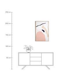 Gerahmter Digitaldruck Xooc, Rahmen: Mitteldichte Holzfaserpla, Bild: Leinwand, Rosa, Weiss, Beige, Schwarz, B 60 x H 90 cm