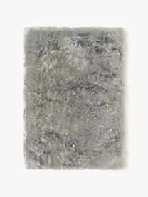 Glanzend hoogpolig vloerkleed Jimmy, Onderzijde: 100% katoen Het materiaal, Donkergrijs, B 160 x L 230 cm (maat M)