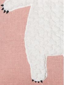 Kissen Bear, mit Inlett, Bezug: 70% Baumwolle, 30% Polyes, Rosa, Weiss, 40 x 50 cm