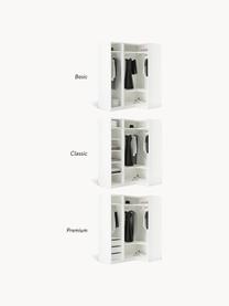 Modulární rohová šatní skříň Simone, Š 165 cm, více variant, Dřevo, béžová, Vnitřní část Basic, Š 165 cm x V 236 cm, s rohovým modulem
