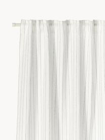 Halbtransparente Gardine Birch mit Multiband, 2 Stück, 100 % Leinen, Off-White, B 130 x L 260 cm