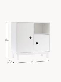 Kommode Star, Mitteldichte Holzfaserplatte (MDF), Gummibaumholz, Weiss, B 60 x H 60 cm