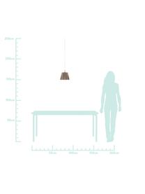 Hanglamp Edith, Katoen, metaal, Bruin, messingkleurig, Ø 20 cm