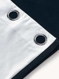 Fluwelen verduisteringsgordijn Rush met oogjes, 2 stuks, 100% polyester (gerecycled), GRS-gecertificeerd, Donkerblauw, B 140 x L 260 cm