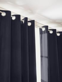 Cortinas oscurecedoras de terciopelo con ojales Rush, 2 uds., 100% poliéster (reciclado) con certificado GRS, Azul oscuro, An 135 x L 260 cm