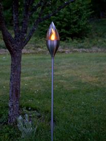 Solar Wegeleuchte Olympos, Lampenschirm: Kunststoff, Silberfarben, Transparent, Ø 9 x H 115 cm