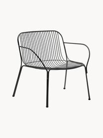 Fauteuil de jardin Hiray, Acier galvanisé, laqué, Noir, larg. 73 x prof. 65 cm