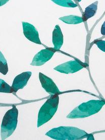 Dubbelzijdig dekbedovertrek Janus, Katoen, Bovenzijde: groentinten, wit. Onderzijde: wit, 140 x 200 cm
