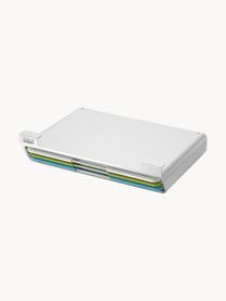 Snijplanken Folio met houder, set van 4, Houder: edelstaal, Wit, groen, blauw, B 30 x D 20 cm