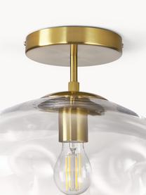 Stropné svietidlo zo skla Amora, Priehľadná, odtiene zlatej, Ø 35 x V 28 cm