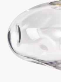 Plafón de vidrio Amora, Pantalla: vidrio, Anclaje: metal cepillado, Transparente, dorado, Ø 35 x Al 28 cm