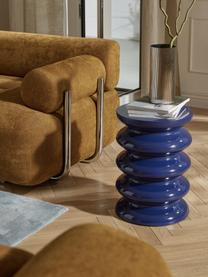 Tavolino rotondo Illy, Pannello di fibra a media densità (MDF) laccato, Blu scuro, Ø 35 x Alt. 50 cm