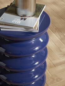 Kulatý odkládací stolek Illy, Lakovaná MDF deska (dřevovláknitá deska střední hustoty), Tmavě modrá, Ø 35 cm, V 50 cm