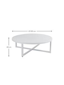 Garten-Couchtisch Vevi in Weiß, Aluminium, pulverbeschichtet, Weiß, Ø 100 x H 40 cm