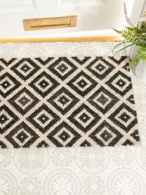 Zerbino Diamond, Retro: plastica (PVC), Nero, beige, Larg. 45 x Lung. 75 cm