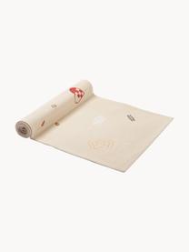 Chemin de table en coton Bomuld, 100% coton, Beige clair, rouge, larg. 40 x long. 140 cm