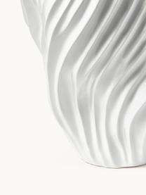 Vase avec twist cannelé Milazzo, haut. 44 cm, Grès, Blanc, Ø 31 x haut. 44 cm