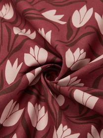 Dubbelzijdig katoenperkal dekbedovertrek Tulip Mania, GOTS-gecertificeerd, Weeftechniek: perkal, Rood, roze, 140 x 200 cm + 1 kussen 70 x 60 cm