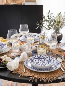 Serviesset met patroon Bodrum, 6 personen (18-delig), Porselein, Donkerblauw, wit, 6 personen (18-delig)