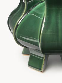 Design Porzellan-Vase Puyi, H 34 cm, Porzellan, glasiert, Dunkelgrün, Ø 29 x H 34 cm