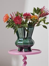 Designová porcelánová váza Puyi, V 34 cm, Glazovaný porcelán, Tmavě zelená, Ø 29 cm, V 34 cm