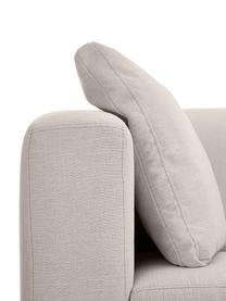 Canapé d'angle pieds en métal Carrie, Tissu gris clair, larg. 222 x prof. 180 cm, méridienne à droite