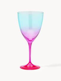 Wijnglazen Ombre Flash, 2 stuks, Glas, Turquoise, roze, Ø 10 x H 12 cm, 400ml