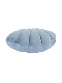 Cuscino a forma di conchiglia in velluto Shell, Retro: 100% cotone, Azzurro, Larg. 32 x Lung. 27 cm