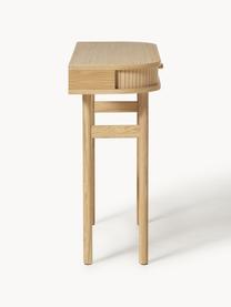 Konzolový stolík s drážkovanou prednou stranou Calary, Dubové drevo, Š 100 x V 80 cm