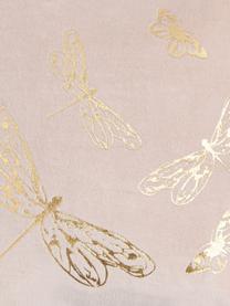 Rosa Samt-Kissen Butterfly mit goldenem Print, mit Inlett, 100% Baumwolle, Rosa, 45 x 45 cm