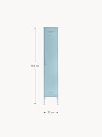 Kleiner Kleiderschrank The Skinny, Stahl, pulverbeschichtet, Hellblau, B 35 x H 183 cm