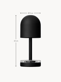 Lampada da tavolo piccola portatile da esterno a LED Luceo, Nero opaco, Ø 9 x Alt. 22 cm