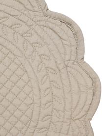 Manteles individuales redondos Boutis, 2 uds., 100% algodón, Beige, Ø 43 cm
