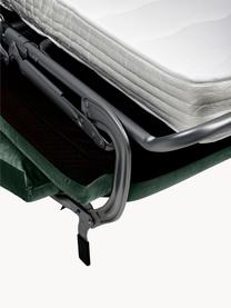 Canapé d'angle convertible 3 places en velours avec matelas Luna, Velours vert foncé, larg. 270 x prof. 184 cm, méridienne à gauche