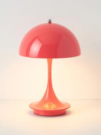 Lampada da tavolo portatile a LED con luce regolabile Panthella, alt. 24 cm, Paralume: acciaio rivestito, Struttura: alluminio rivestito, Acciaio corallo, Ø 16 x Alt. 24 cm