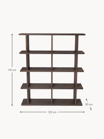 Holz-Regal Kona, Mitteldichte Spanplatte mit Eichenholzfurnier, lackiert

Dieses Produkt wird aus nachhaltig gewonnenem, FSC®-zertifiziertem Holz gefertigt., Eichenholz, dunkel lackiert, B 123 x H 141 cm